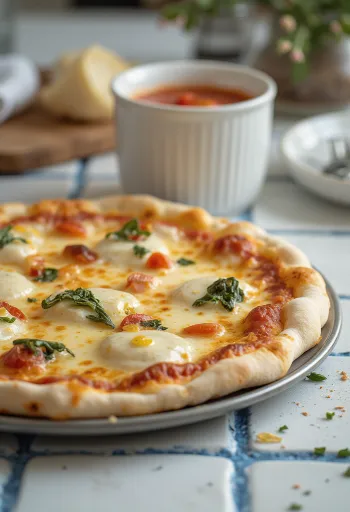 Pizza alla Ricotta ricottával és sajttal