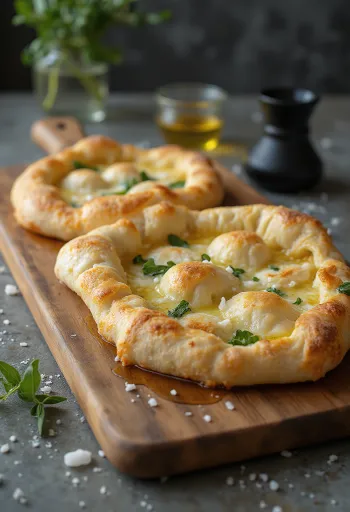 Pizza Bianca Romana – Római fehér pizza olívaolajjal és rozmaringgal tálalva