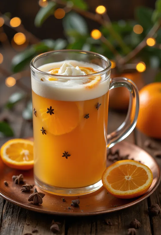 Szegfűszeges-narancsos cider pohárban tálalva