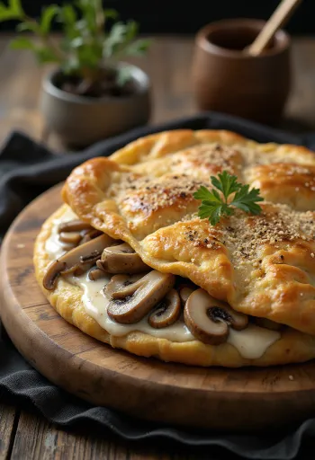 Tejszínes gombás calzone aranybarnára sütve
