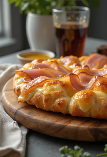 Trappistás és sonkás focaccia tálalva