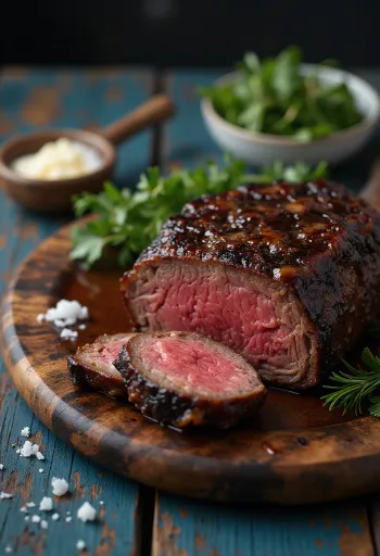 BBQ steak szaftosan tálalva