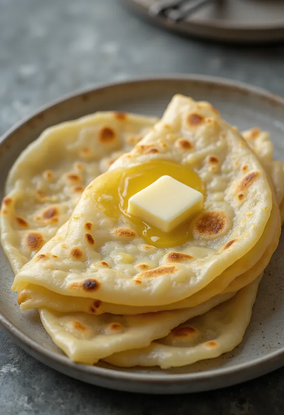 Frissen sült norvég lefse krumplis kenyér