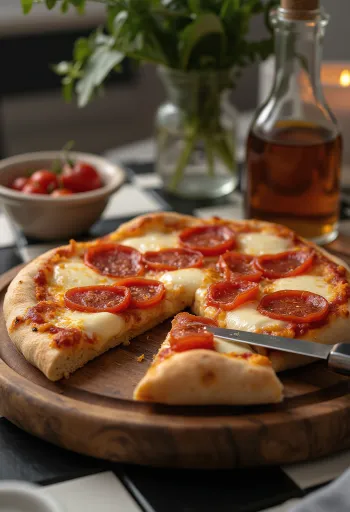 Pita pizza mozzarellával és pepperonival