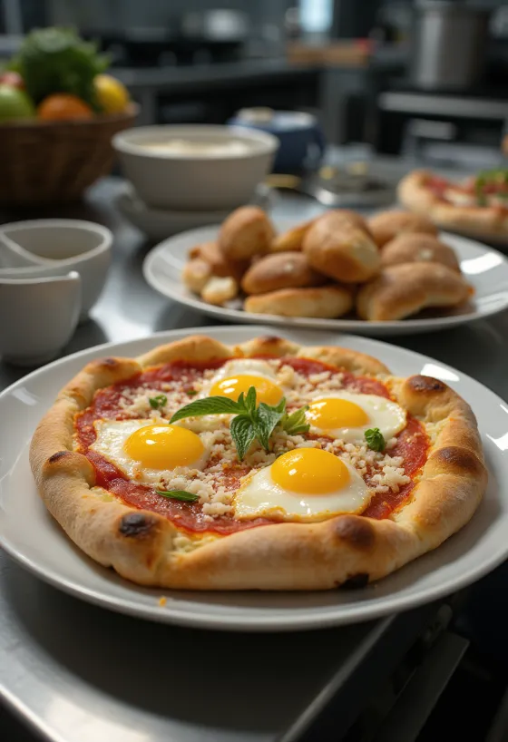 Frissen sült padlizsános pizza