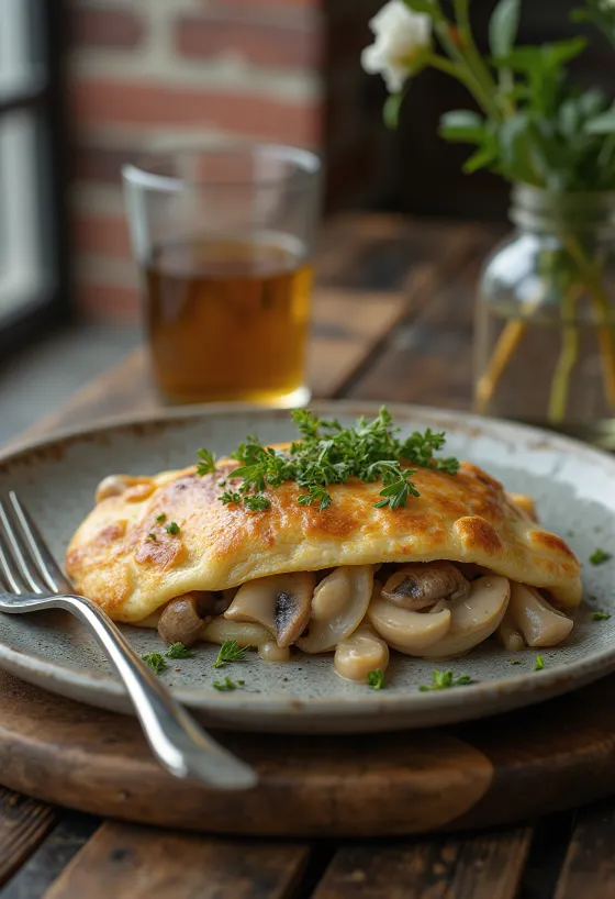Tejszínes-gombás-hagymás calzone frissen sütve