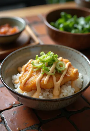 Tonhalas-majonézes katsudon, gazdag szószban tálalva