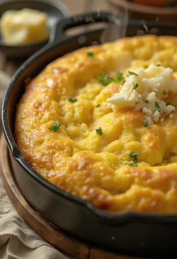Fokhagymás cornbread szeletek, szépen tálalva egy egyszerű tányéron