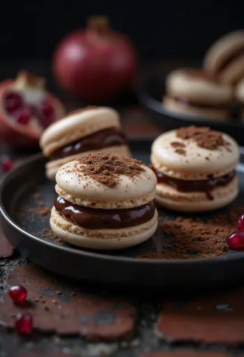 Gránátalmás-csokoládés macaron