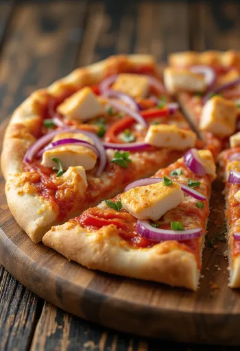 Pizza al Pollo sült csirkemellel és friss fűszerekkel