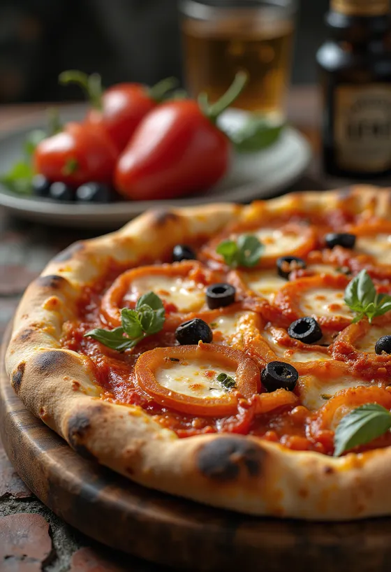 Pizza alla Zingara zöldségekkel és kolbásszal