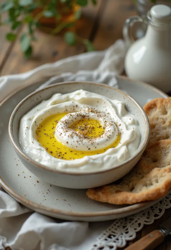 Krémes probiotikus borsos joghurt tálkában