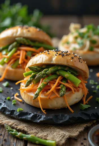 Spárgás bao bun tálalva