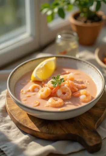 Bisque rákokkal, gazdag tejszínes leves tenger gyümölcseivel