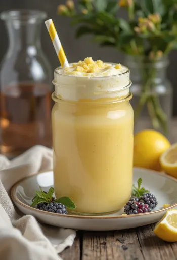 Citromos-bodzás smoothie pohárban