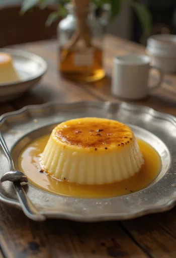 Flan tejjel, karamellás szószban tálalva