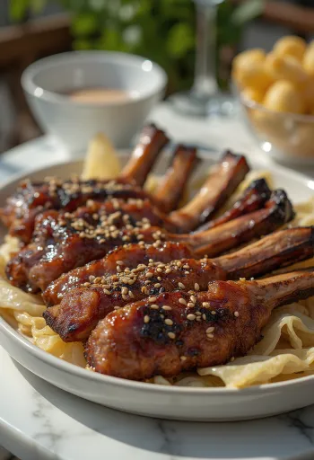 Grillezett Galbi, koreai marhahús pácban, szezámmaggal