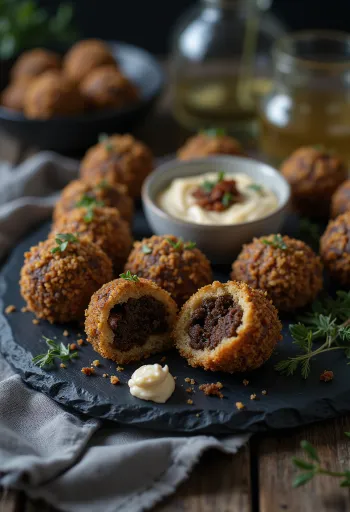 Haggis bon bonok aranybarna, ropogós külsővel és gazdag töltelékkel