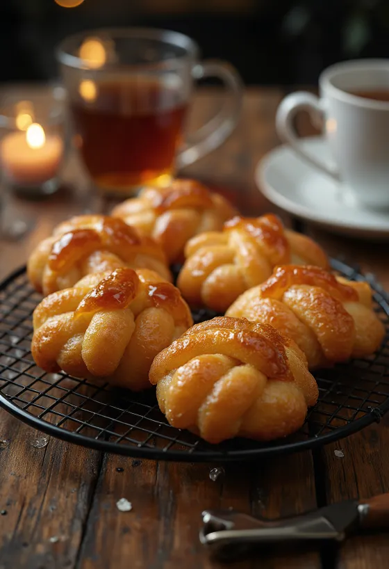 Koeksister mézes szirupban, fűszeres ízzel és aranybarna külsővel