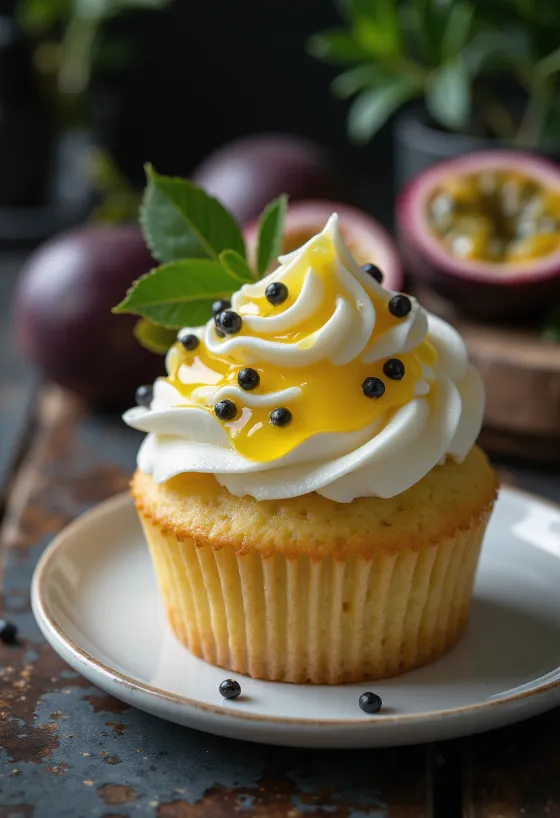 Frissen sült maracuja krémes cupcake