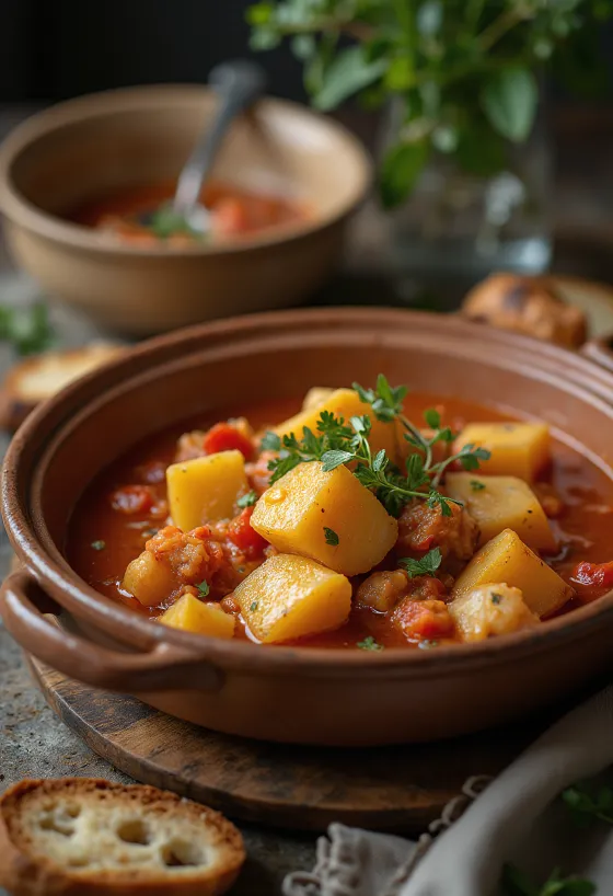 Marmitako con pimiento choricero, gazdag spanyol halleves