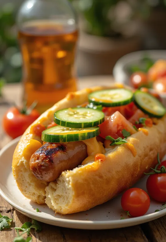 Óriás Hot Dog tálalva