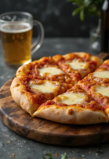 Pizza al Provola füstölt provola sajttal és friss bazsalikommal
