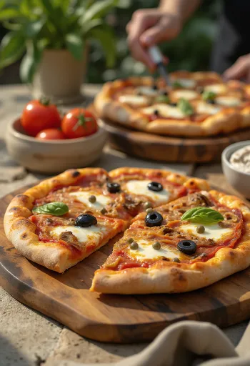 Puttanescás pizza szardellával, kapribogyóval és olívával