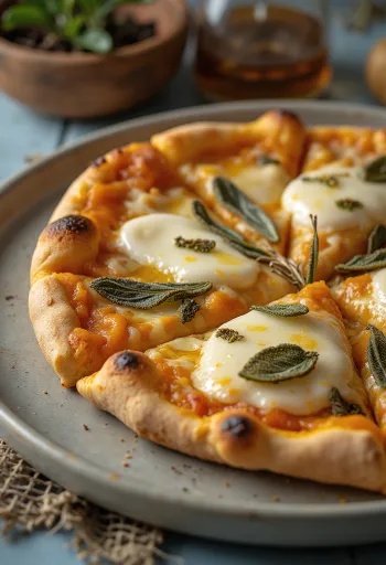 Pizza alla Zucca sült sütőtökkel és mozzarellával