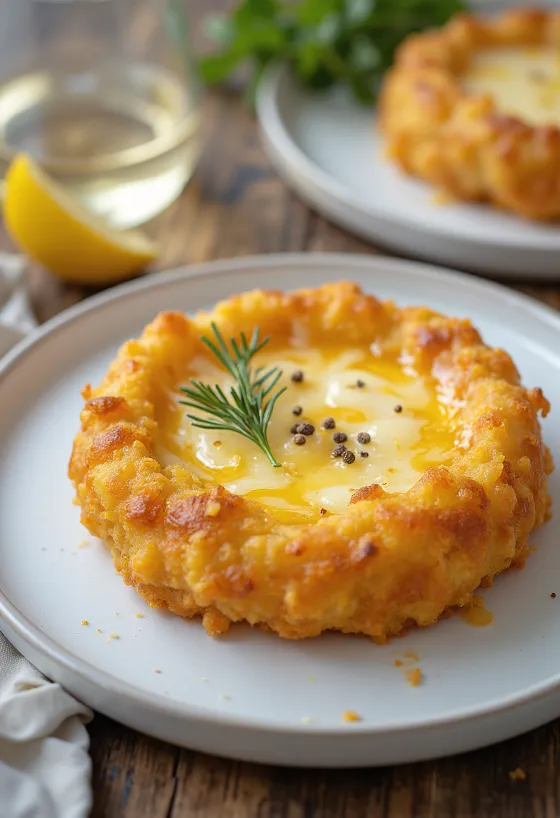 Saganaki kasseri sajttal, friss citrommal tálalva