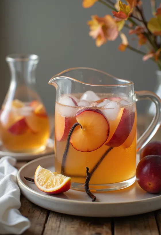 Szilvás-vaníliás cider tálalva
