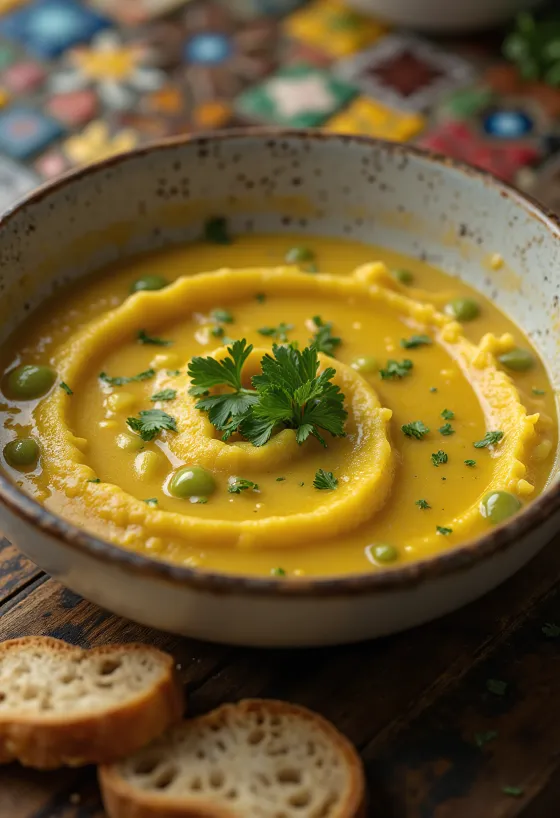 Bisque zöldségekkel, gazdag tejszínes leves
