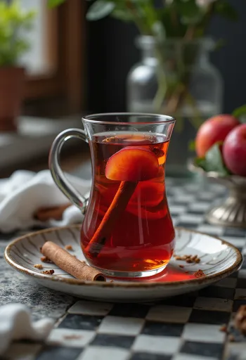 Fűszeres szilvás tea csészében