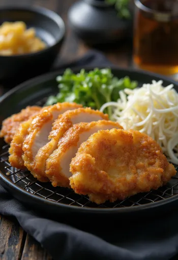 Klasszikus tonkatsu, ropogós panírozott sertésborda tonkatsu szósszal