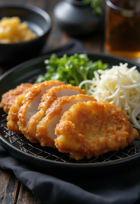 Klasszikus tonkatsu, ropogós panírozott sertésborda tonkatsu szósszal