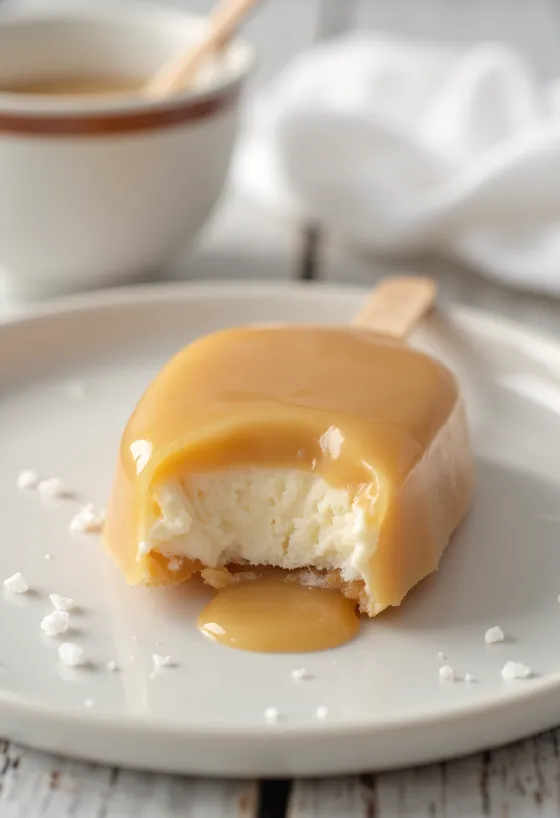 Magnum Caramel Gold fagylalt fehér csokoládé bevonattal tálalva