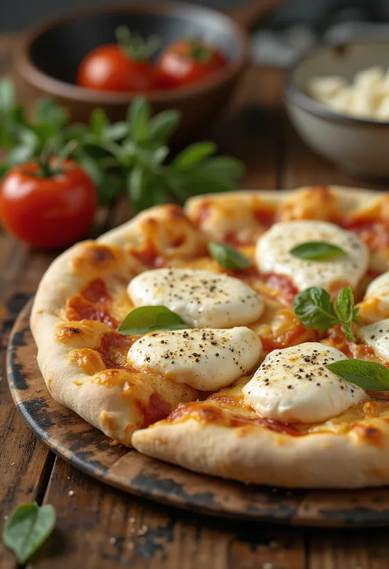 Frissen sült ricottás pizza