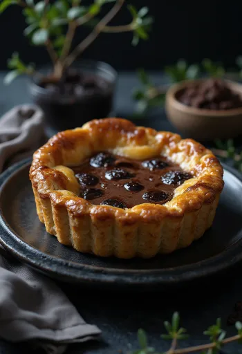 Tarte de nata csokoládéval, francia sütemény csokoládéval és tojásos töltelékkel