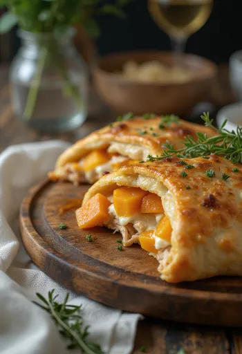 Frissen sült Csirkés-Tökös Calzone
