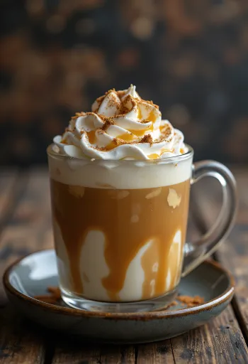 Fűszeres-karamellás latte bögrében