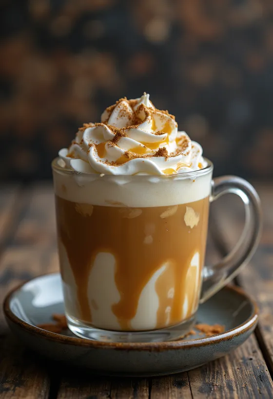 Fűszeres-karamellás latte bögrében