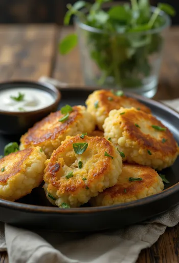 Frissen készült Gobi Bhaji, ropogós karfiol golyókkal