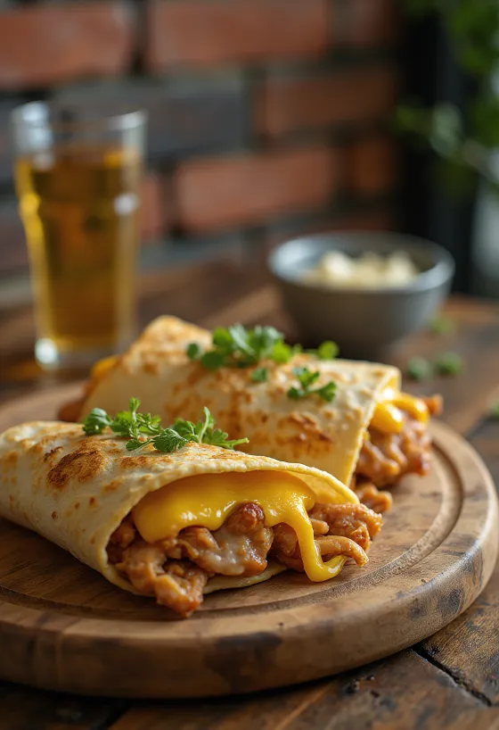 Meleg wrap csirkével és sajttal