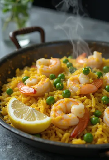 Alternatív szöveg: Spanyol paella friss tengeri herkentyűkkel, zöldségekkel és sáfránnyal