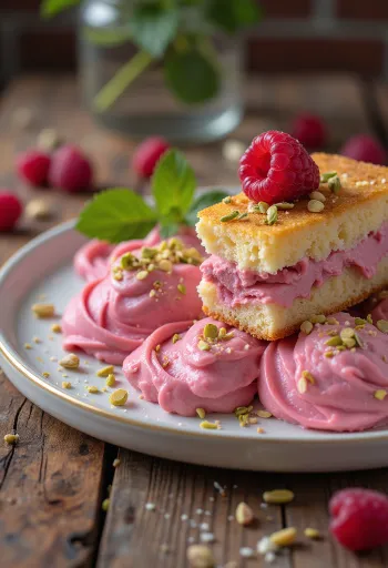 Piskótás málnahab torta friss málnával