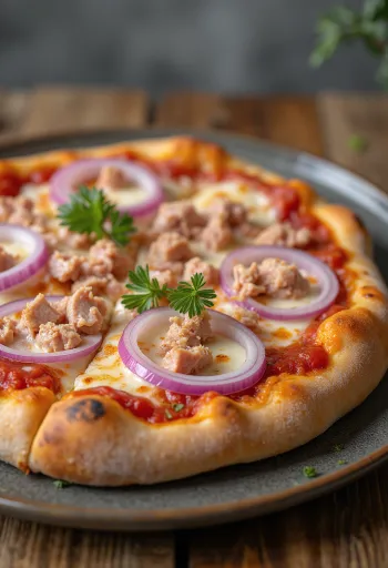 Pizza al Tonno e Cipolla tonhallal és vöröshagymával