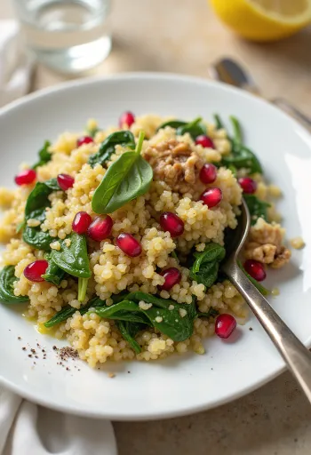 Spenótos quinoa saláta gránátalmával