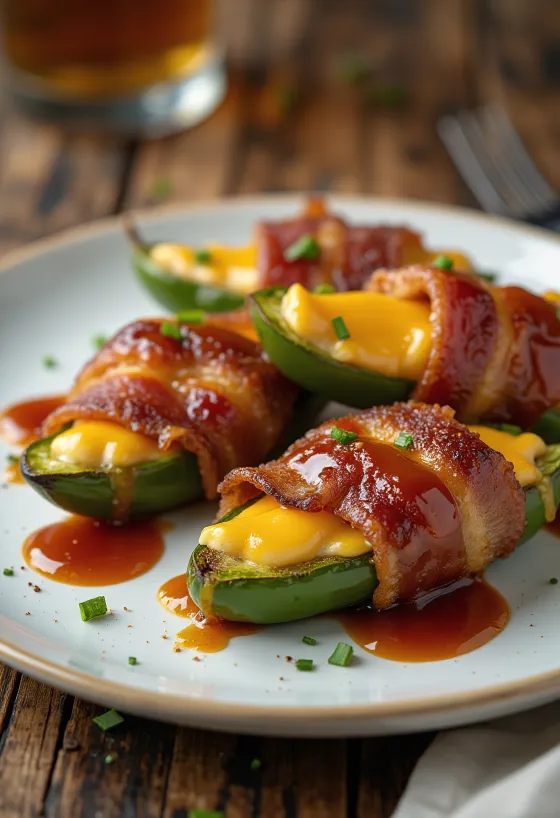 BBQ grillezett jalapeno cheddar falatok tálalva