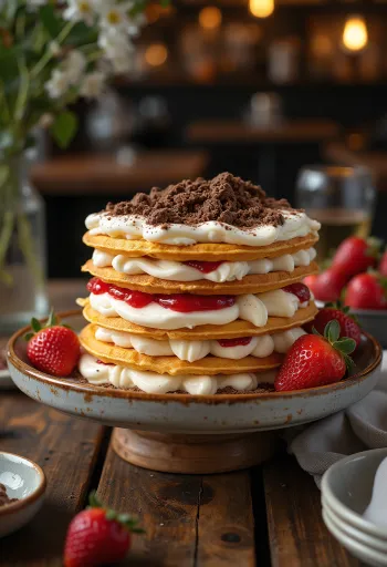Gofri Torta tálalva