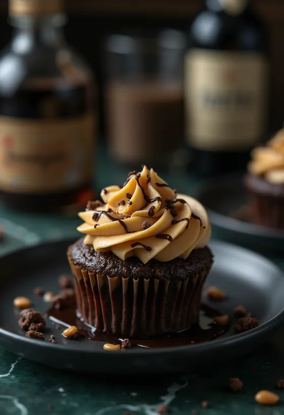 Frissen sült mogyoróvajas-csokis cupcake